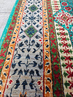 5x8 Mamluk Rug Blue and Silver Colorful Handwoven Persian Carpet with Intricate Design, Bedroom Rug, Rugs For Living Room, 8.5x5 ft