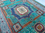 6x8 Mamluk Rug–Handwoven Persian Carpet with Intricate Design and Rich Color Palette, Rugs For Living Room, Bedroom Rug 8.2x5.9 ft
