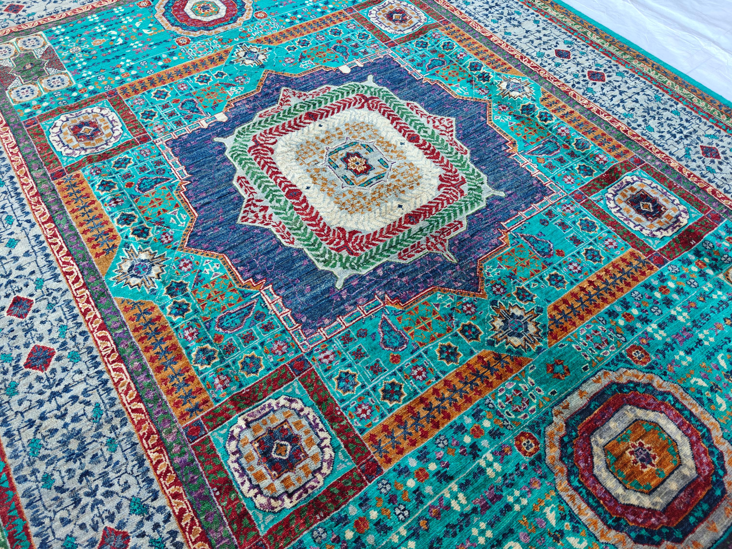 6x8 Mamluk Rug–Handwoven Persian Carpet with Intricate Design and Rich Color Palette, Rugs For Living Room, Bedroom Rug 8.2x5.9 ft