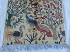 2x14 Runner Chobi Peacocks Pattern Runner- Handwoven Persian Carpet with Elegant Design and Rich Colors, Hallway Runner, 2.3x13.9 ft
