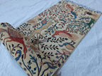 2x14 Runner Chobi Peacocks Pattern Runner- Handwoven Persian Carpet with Elegant Design and Rich Colors, Hallway Runner, 2.3x13.9 ft