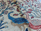 2x14 Runner Chobi Peacocks Pattern Runner- Handwoven Persian Carpet with Elegant Design and Rich Colors, Hallway Runner, 2.3x13.9 ft
