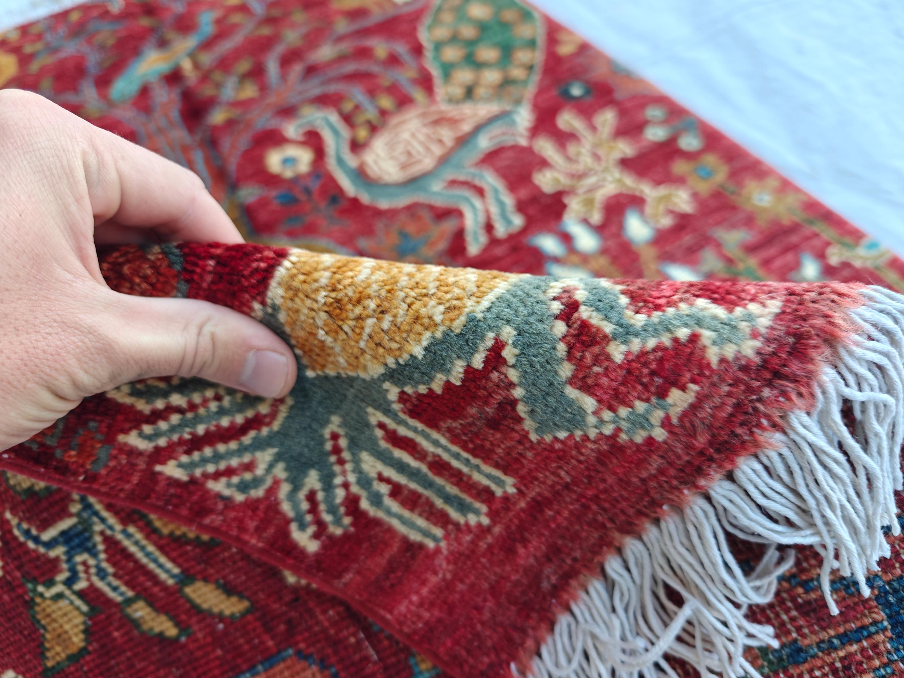 2x4 Rug Handwoven Persian Carpet with Traditional Design and Earthy Color Palette, Wall Hanging Rug, Entryway Rug, Bedroom Rug