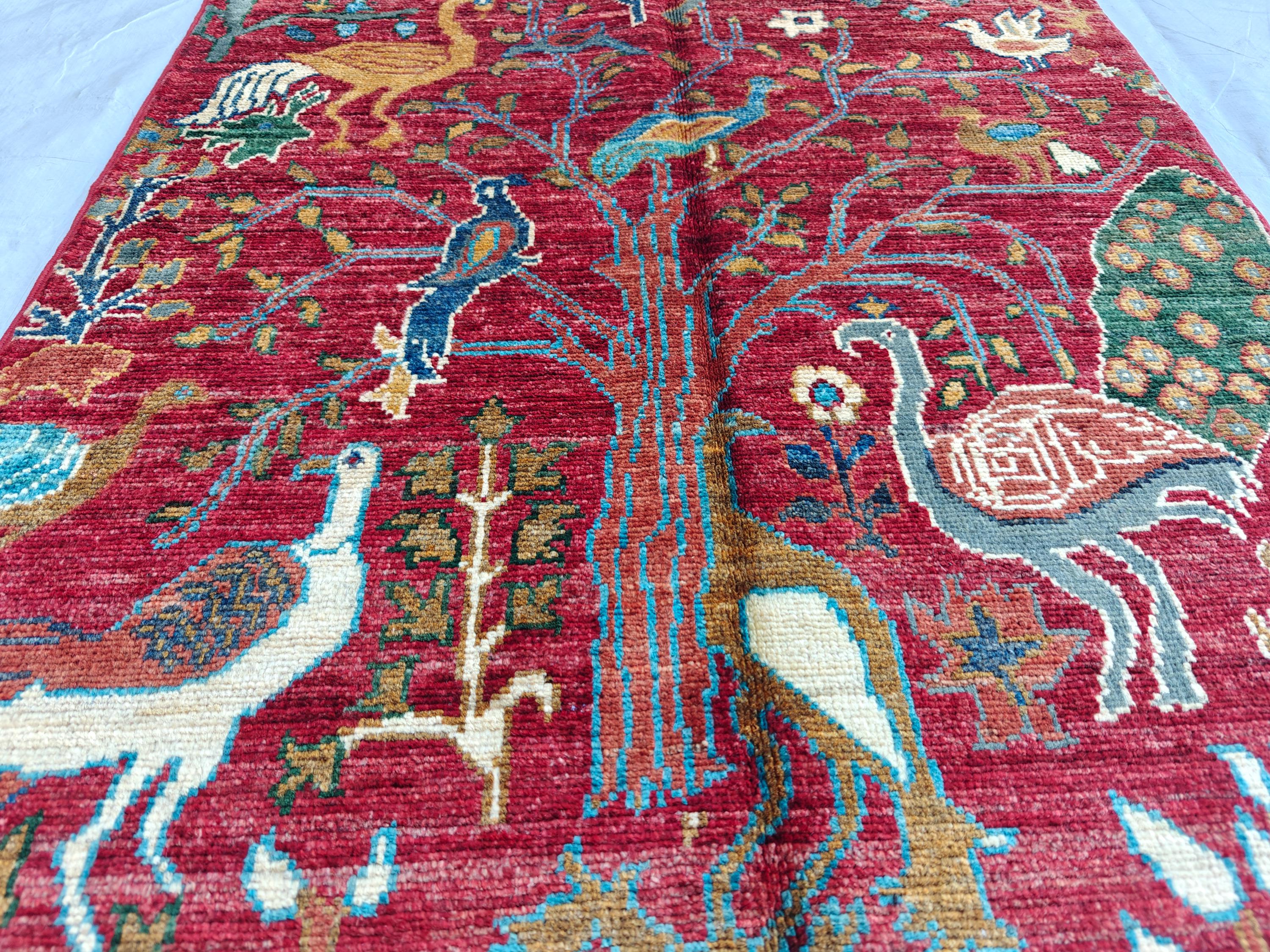 2x4 Rug Handwoven Persian Carpet with Traditional Design and Earthy Color Palette, Wall Hanging Rug, Entryway Rug, Bedroom Rug