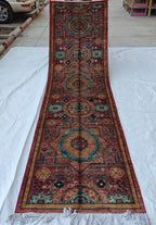 3x10 Authentic Mamluk Runner: Handwoven Artistry & Timeless Elegance 2.7 x 9.9 ft, Hallway Runner, Entryway Brown Rug, Narrow Rug