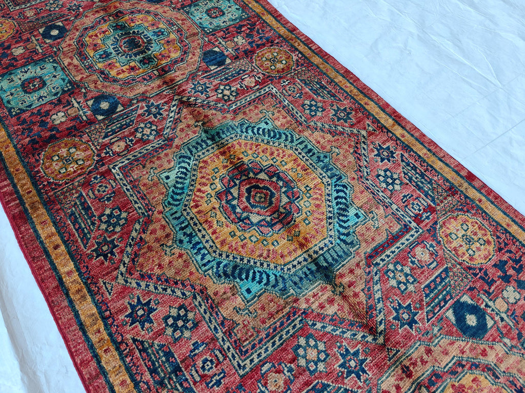 3x10 Authentic Mamluk Runner: Handwoven Artistry & Timeless Elegance 2.7 x 9.9 ft, Hallway Runner, Entryway Brown Rug, Narrow Rug