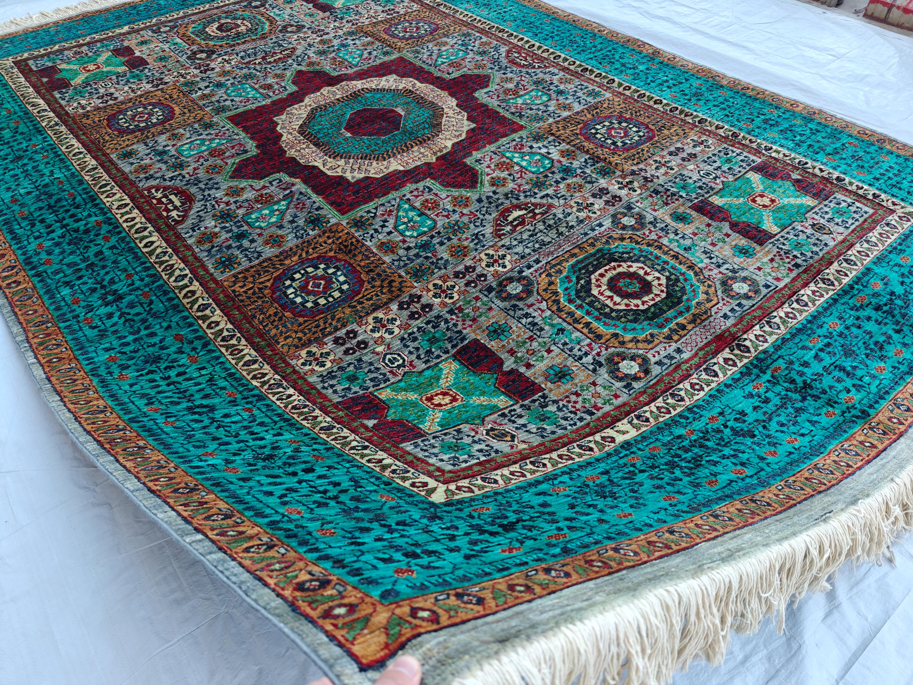 10x7 Stunning Mamluk Rug Traditional Handwoven Craftsmanship & Timeless Elegance, Rugs for Living Room, Bedroom Rug, Office Rug 9.8 x 6.8 ft