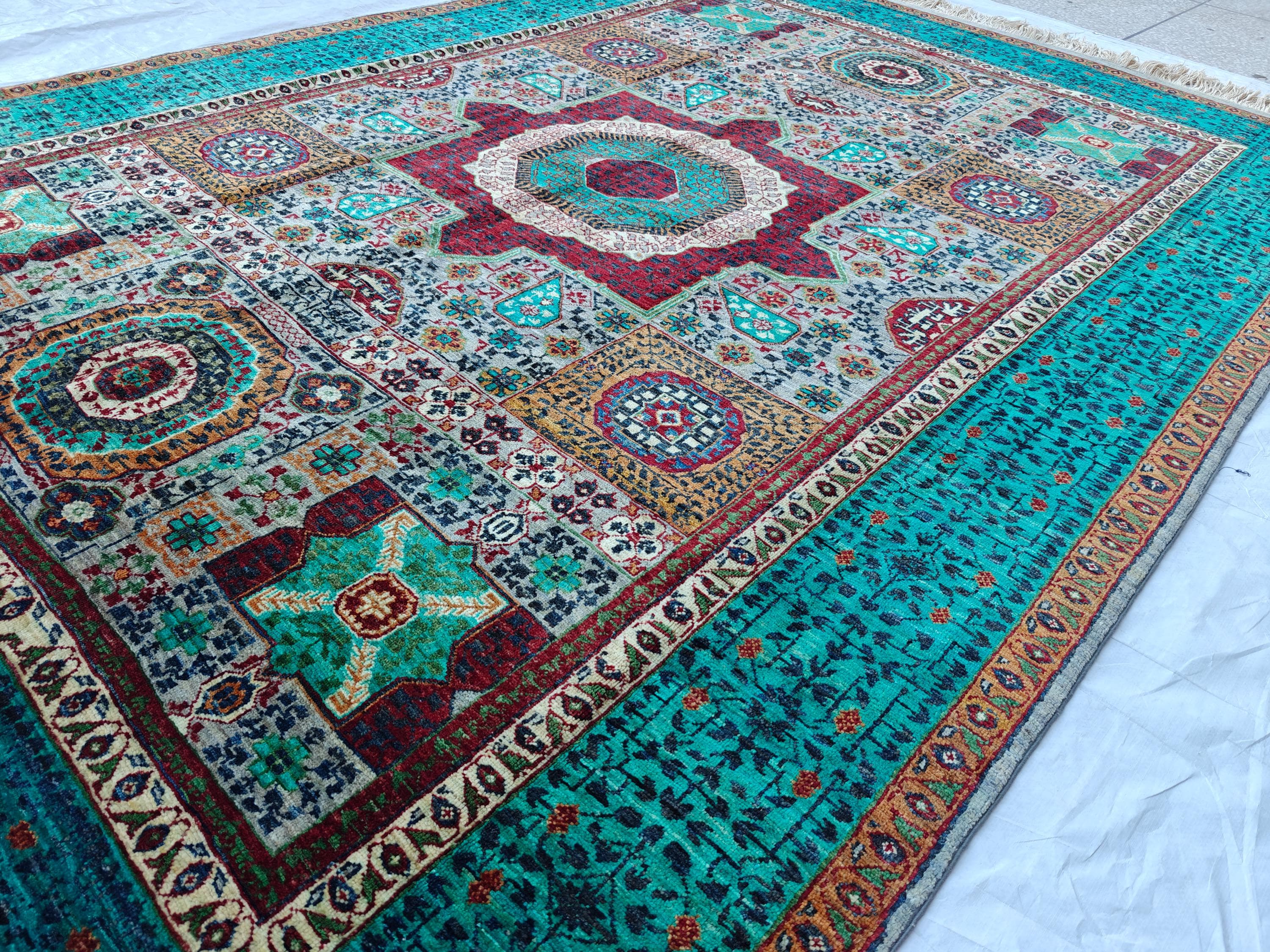 10x7 Stunning Mamluk Rug Traditional Handwoven Craftsmanship & Timeless Elegance, Rugs for Living Room, Bedroom Rug, Office Rug 9.8 x 6.8 ft