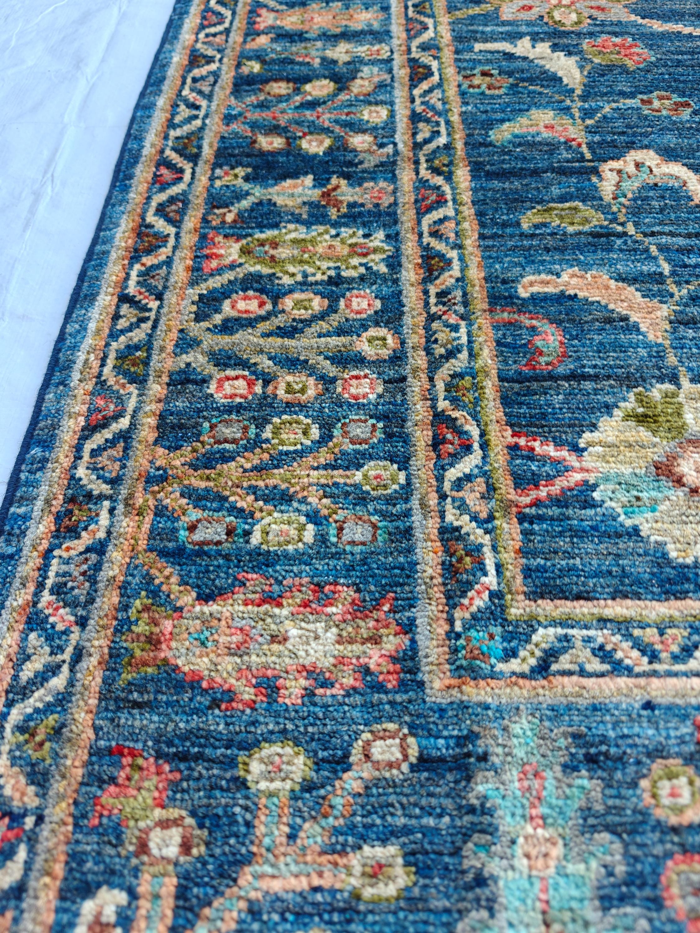5x3 Authentic Sultani Rug Handwoven Navy Blue Masterpiece with Timeless Design, Rugs for living Room, Entryway Rug, 5x3.3 ft