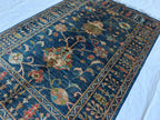 5x3 Authentic Sultani Rug Handwoven Navy Blue Masterpiece with Timeless Design, Rugs for living Room, Entryway Rug, 5x3.3 ft