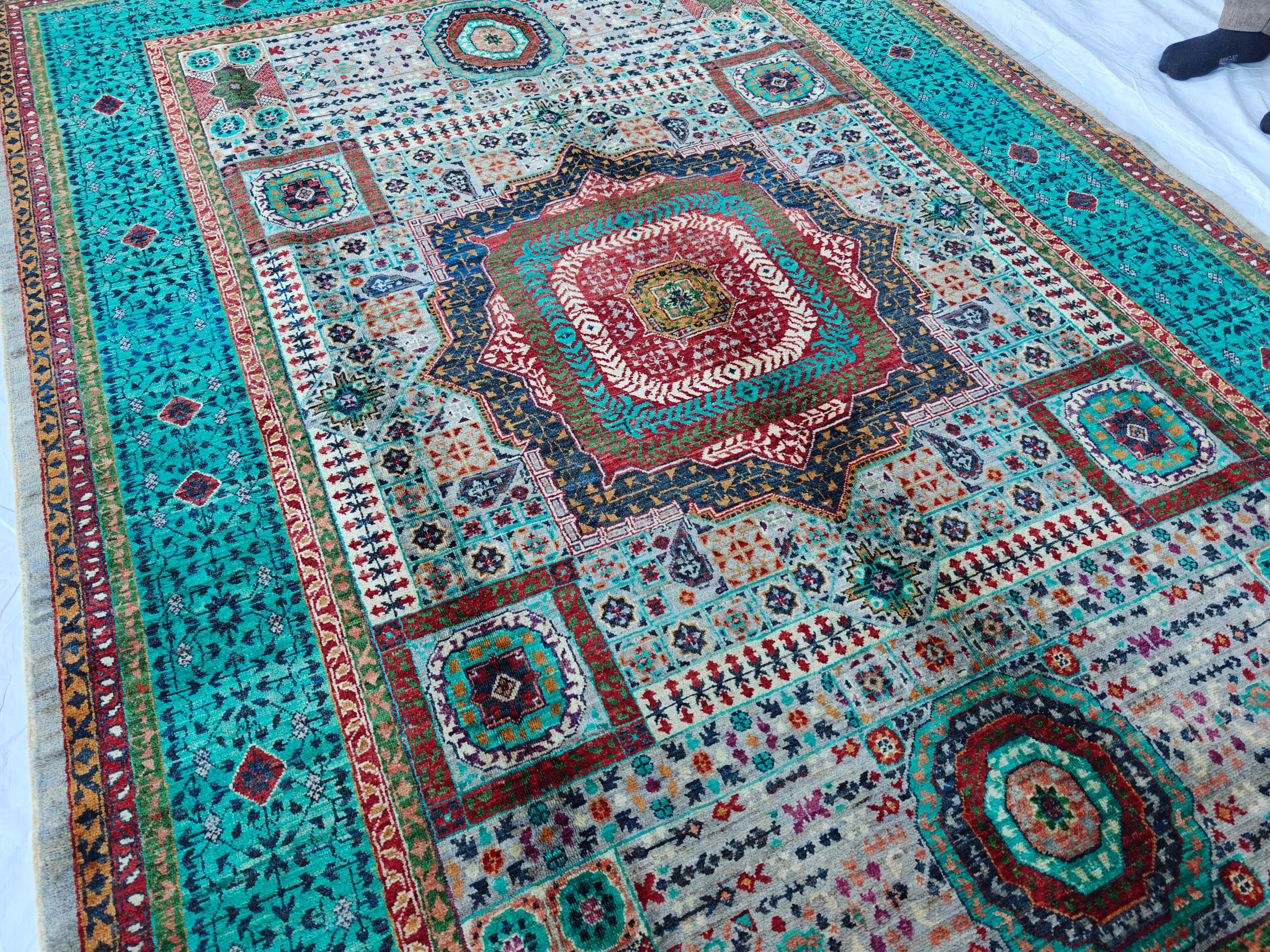 Stunning Mamluk Rug 8.8 x 5.8 ft: Handwoven Masterpiece with Traditional Elegance & Timeless Design, Rugs For Living Room, Bedroom Rug
