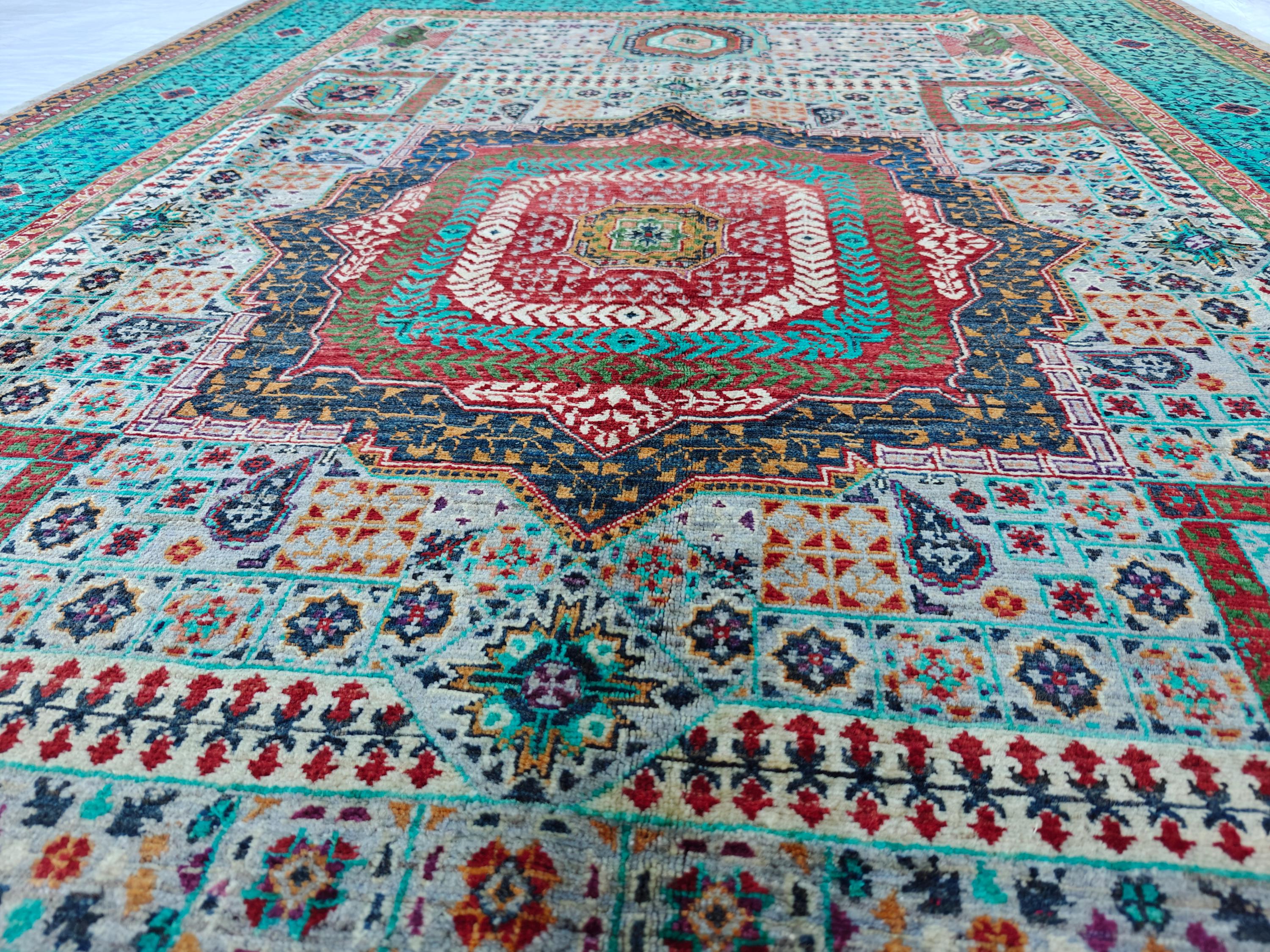 Stunning Mamluk Rug 8.8 x 5.8 ft: Handwoven Masterpiece with Traditional Elegance & Timeless Design, Rugs For Living Room, Bedroom Rug