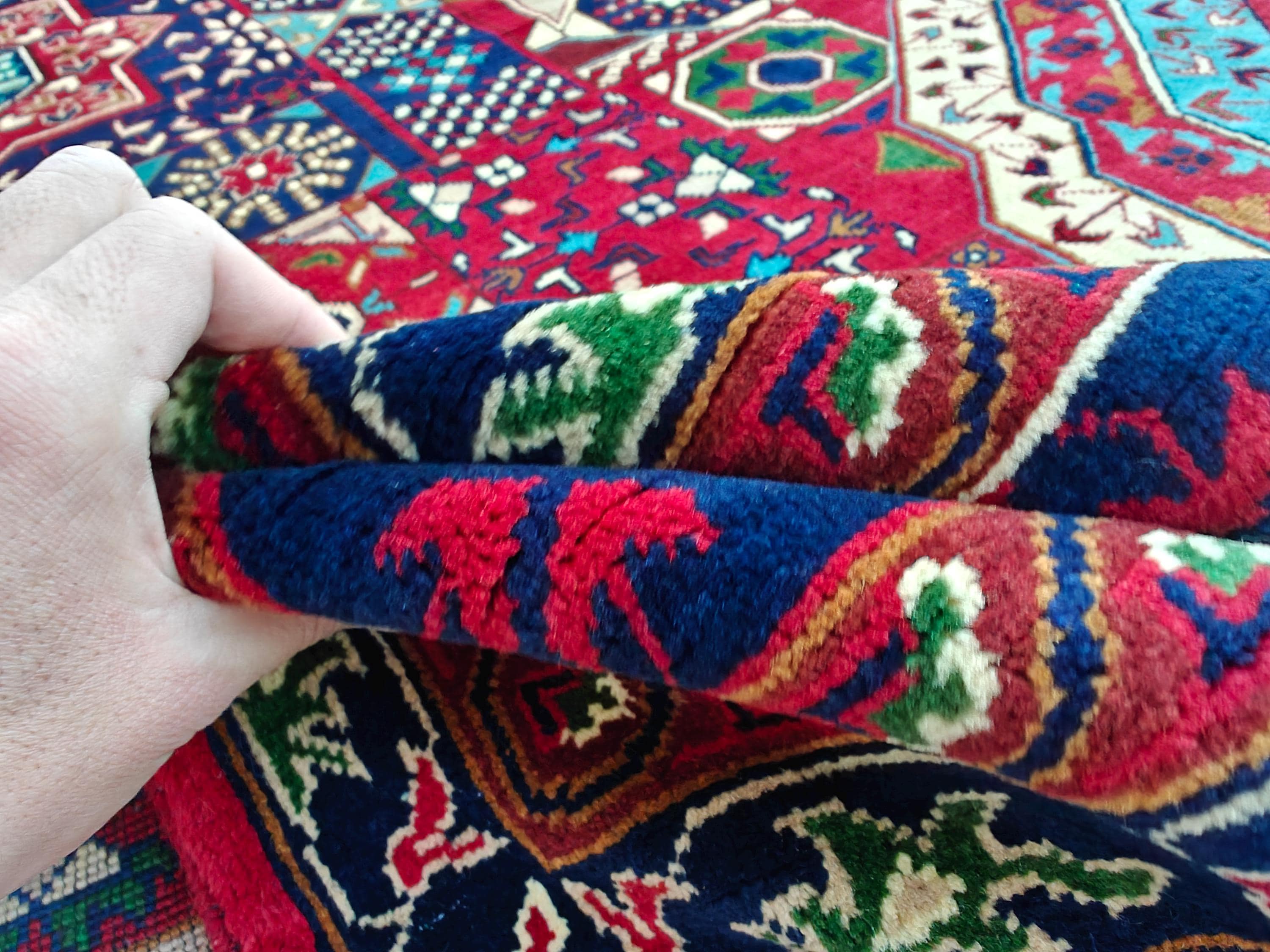 10x14 Large Colorful Mamluk Rug Handwoven Masterpiece with Vibrant Patterns & Timeless Elegance, Rugs For Living Room, Bedroom Rug 13.6x10ft
