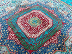 5x8 Turquoise, Grey Rug–Handwoven Antique Carpet with Intricate Patterns, Rug For Living Room, Bedroom Rug, Dining Room Rug, Medium size Rug