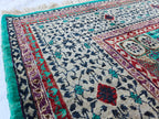 Handcrafted Wool Mamluk Rug: 8.1 x 5.7 ft, Turquoise Persian Design