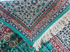 Handcrafted Wool Mamluk Rug: 8.1 x 5.7 ft, Turquoise Persian Design