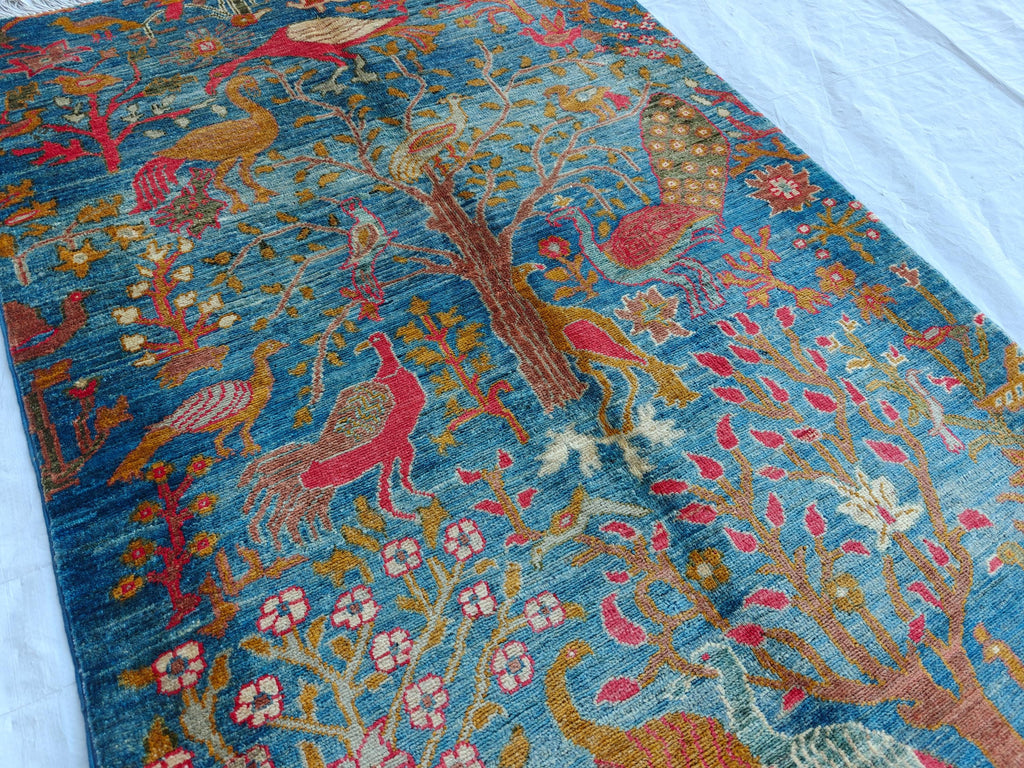 5x3 Pictorial Rug Handcrafted Artistic Area Rug for Unique Home Décor, Wall Hanging Rug, Entryway Rug 4.8x3.2 ft, small size rug,