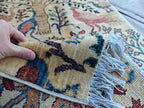 14x2 Runner Peacocks Pattern Rug Elegant and Vibrant Home Décor, Hallway Runner, Entryway Runner, Long Narrow Rug, Beige Runner, 13.8x2.3