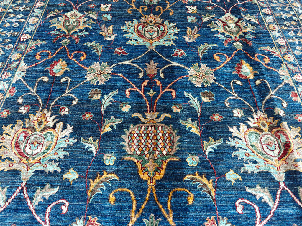 8x5 Dark Blue Chobi Rug Elegant Traditional Design for Home Décor, Rug For Living Room, Bedroom Rug, Kitchen Rug 7.9x5.5ft, Medium Rug