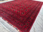 10x14 Ft Khal Mohammadi Bukhara Antique Rug Handwoven Traditional Persian Design, Rug For Living Room, Bedroom Rug 13.9x9.10, Large Rug