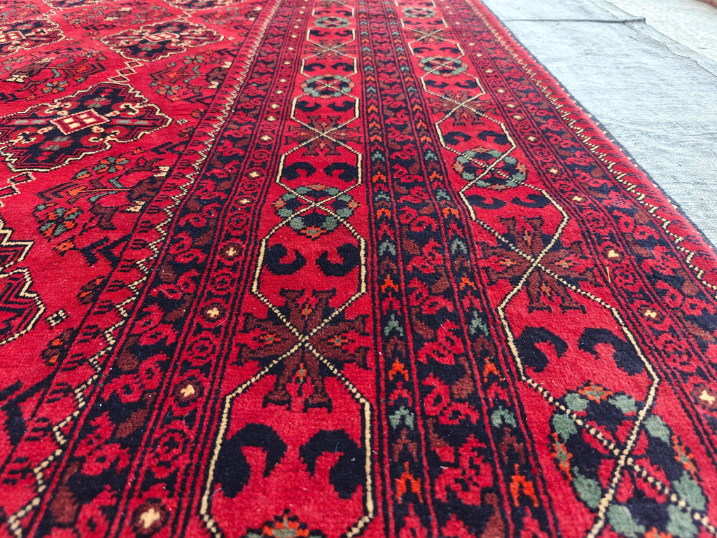 10x14 Ft Khal Mohammadi Bukhara Antique Rug Handwoven Traditional Persian Design, Rug For Living Room, Bedroom Rug 13.9x9.10, Large Rug