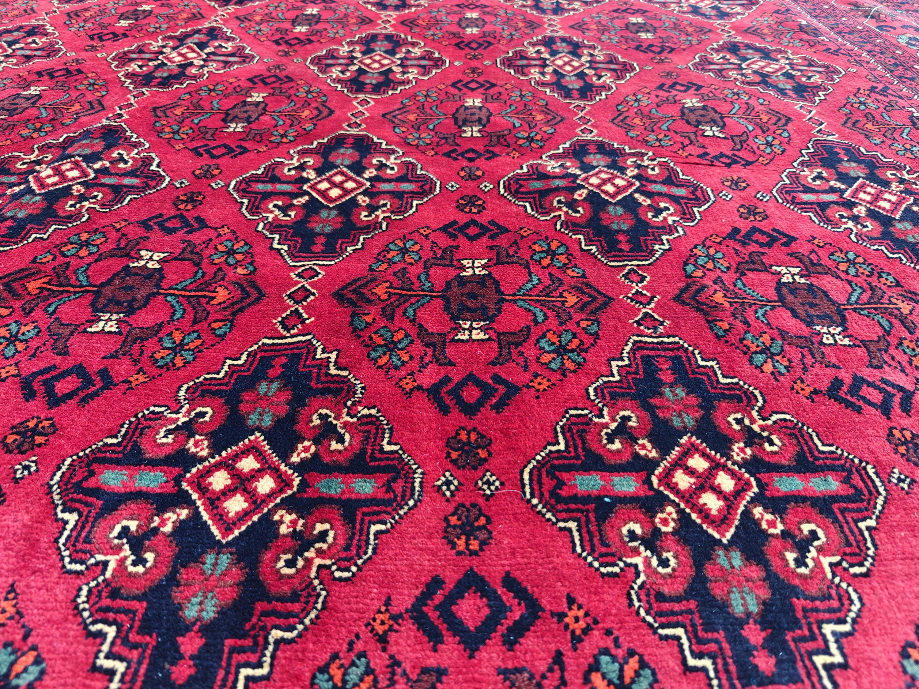 10x14 Ft Khal Mohammadi Bukhara Antique Rug Handwoven Traditional Persian Design, Rug For Living Room, Bedroom Rug 13.9x9.10, Large Rug