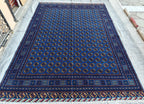 10x13 Navy Blue Large Mawrai Gul Tribal Afghan Handmade Antique Rug, Rug For Livingroom, Bedroom Rug, Dining Room Rug, Office Rug 13.4x9.8,
