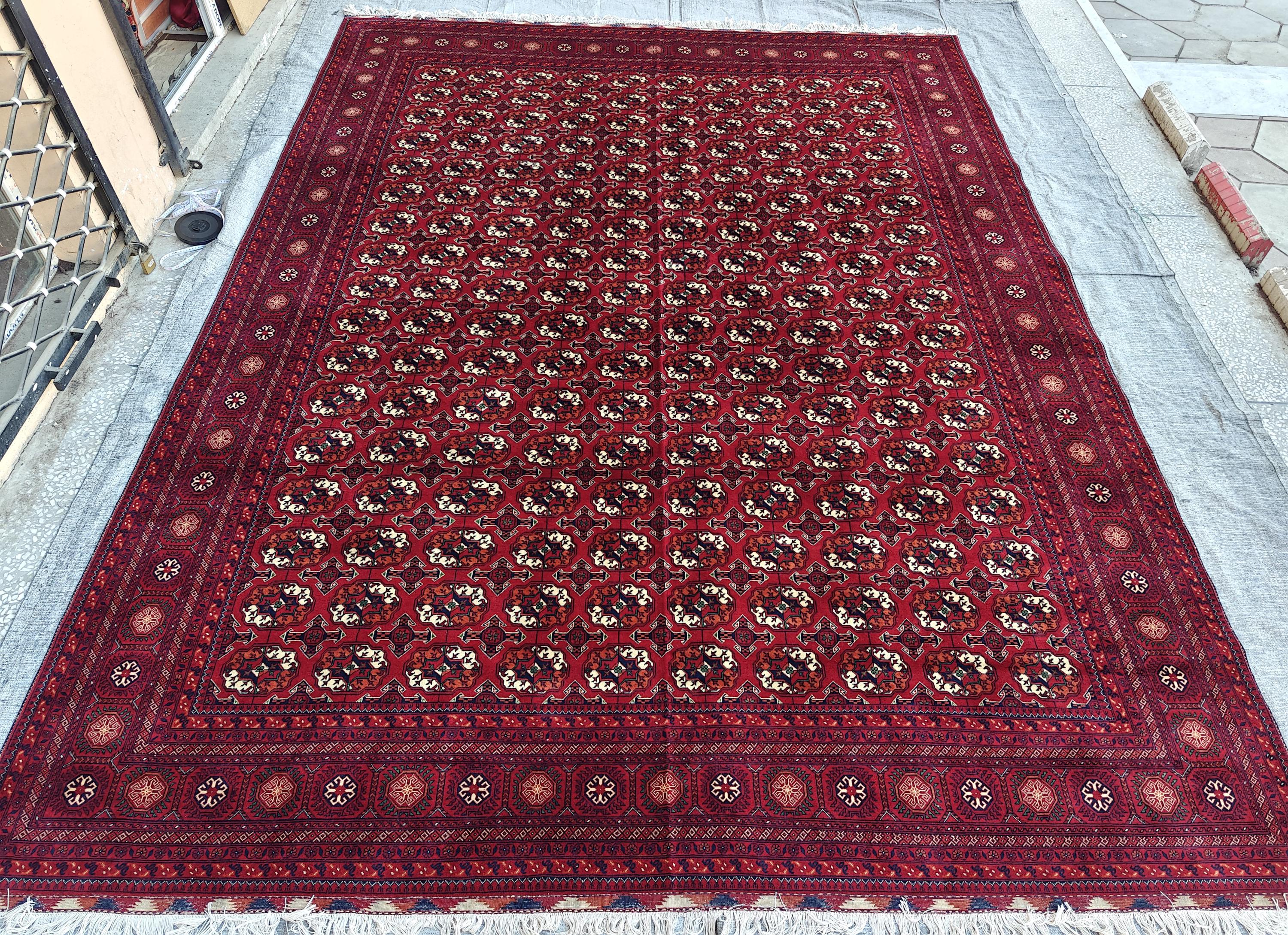 10x13 Beljik Ahal Gul Afghan Handmade Large Area Rug, Rug for Living Room, Rugs For Bedroom, Luxurious Rug One Of a Kind Rug, 13.2 x 9.11 ft