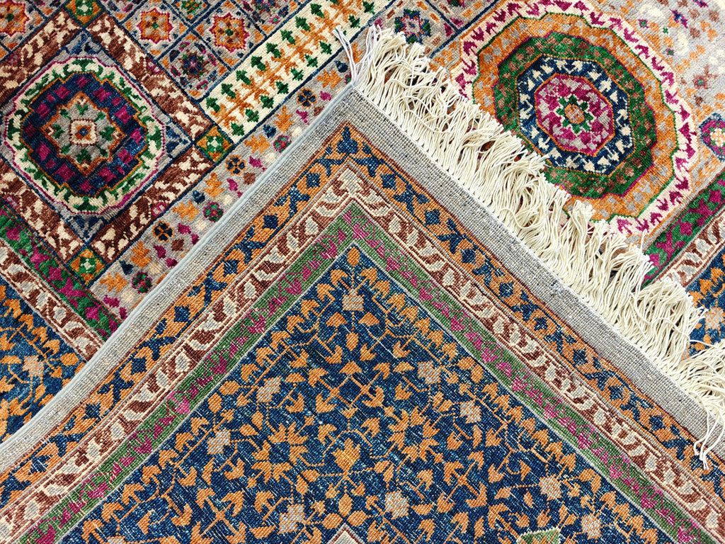 6x8 Handmade Mamluk Rug Afghan Wool Carpet, Unique Geometric Design, Traditional Vintage Area Rug, Rug For Living Room 8.3x5.8ft, Medium Rug