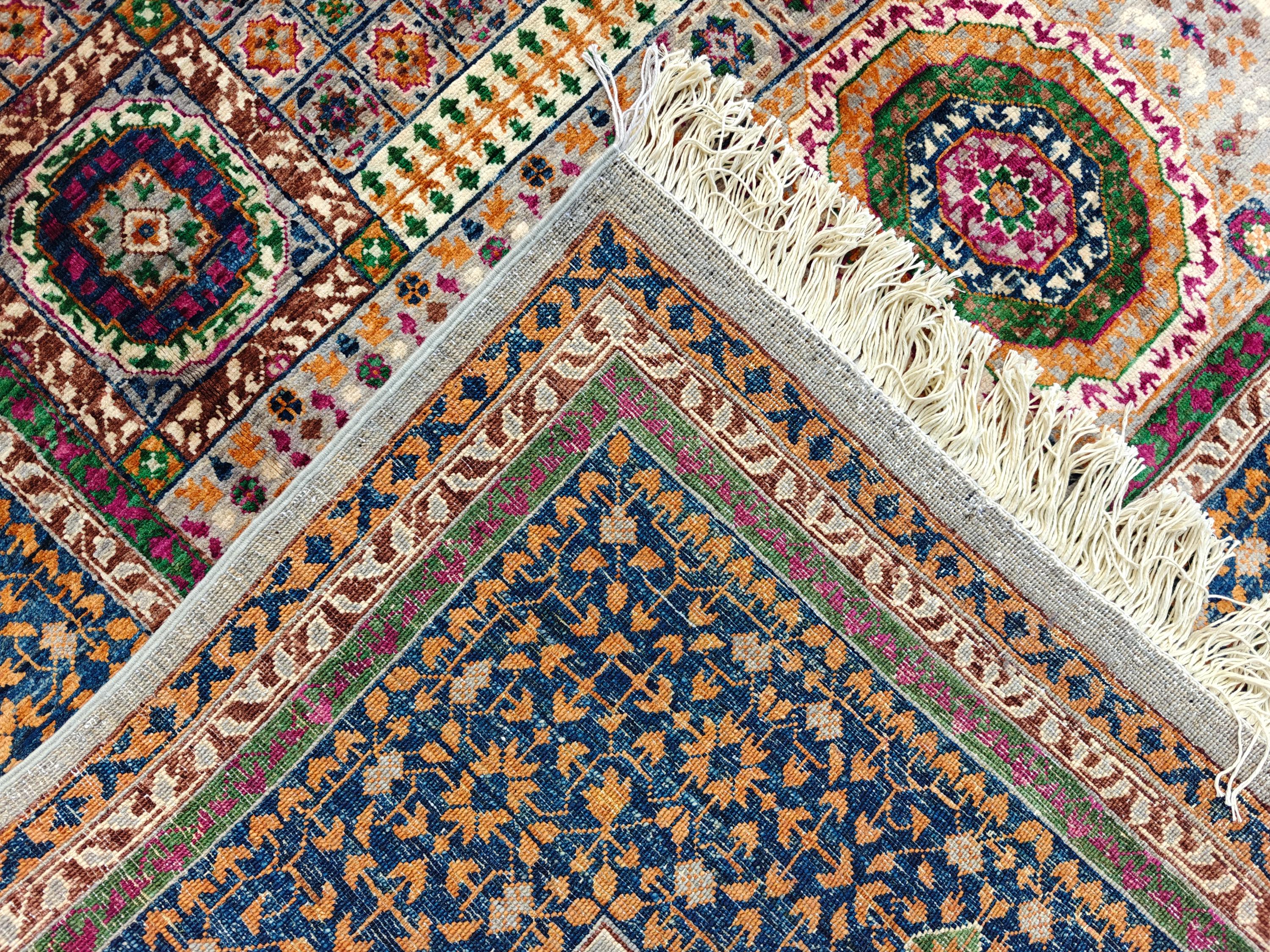 6x8 Handmade Mamluk Rug Afghan Wool Carpet, Unique Geometric Design, Traditional Vintage Area Rug, Rug For Living Room 8.3x5.8ft, Medium Rug