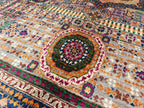 6x8 Handmade Mamluk Rug Afghan Wool Carpet, Unique Geometric Design, Traditional Vintage Area Rug, Rug For Living Room 8.3x5.8ft, Medium Rug