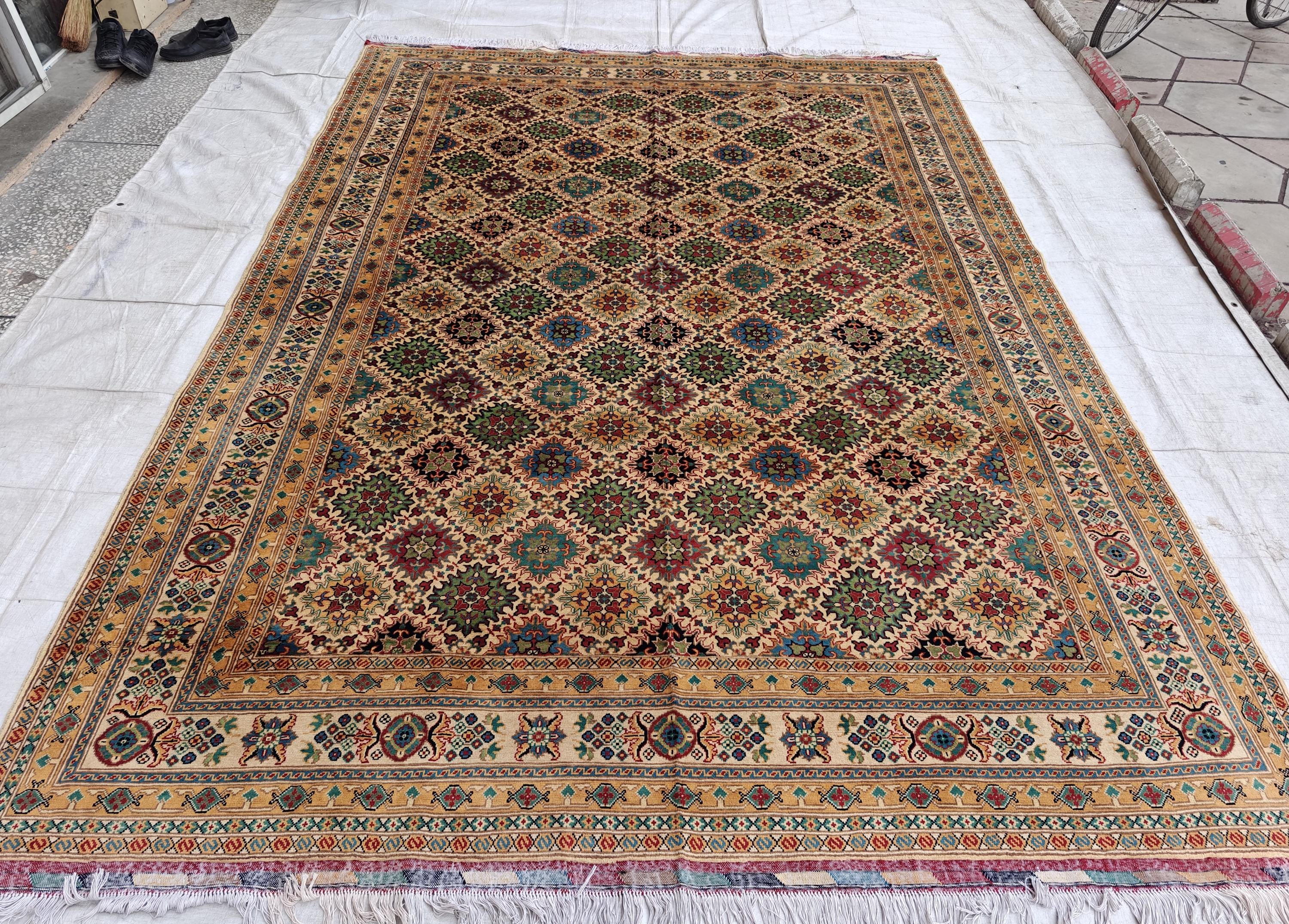8x12 Large Elegant Sitara Naksha Rug – Handwoven Luxury Persian Design in wool, Rugs For Living Room, Bedroom Rug 11.8x8 ft