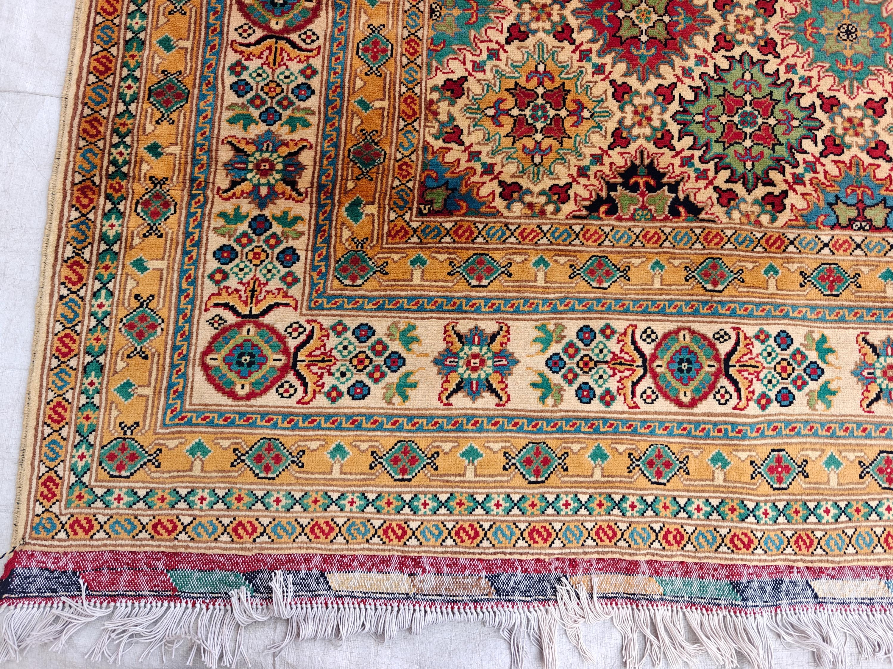 8x12 Large Elegant Sitara Naksha Rug – Handwoven Luxury Persian Design in wool, Rugs For Living Room, Bedroom Rug 11.8x8 ft