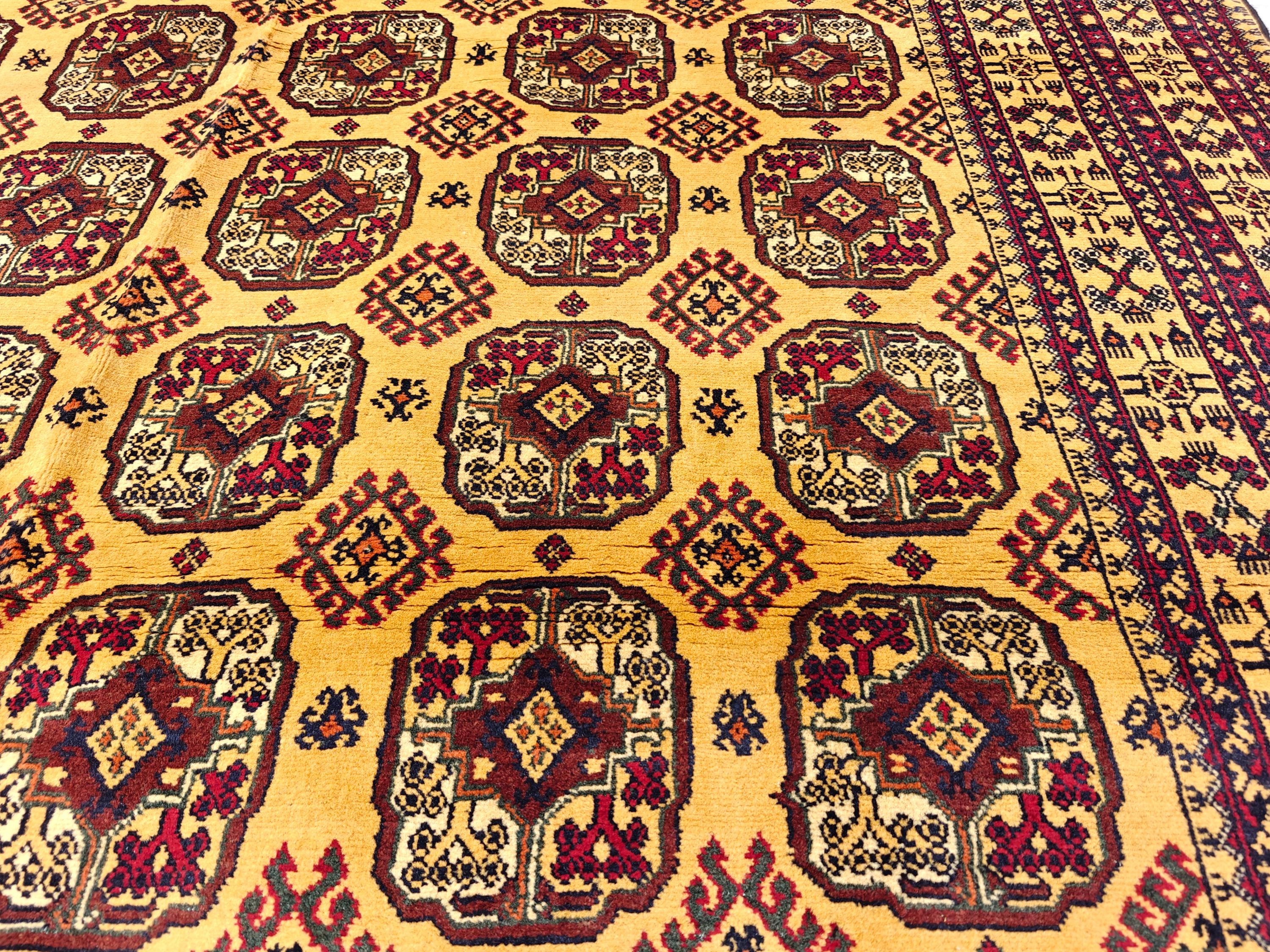 8x10 Large Luxurious Ahal Gul Handwoven Persian Rug – Traditional Oriental Design in Wool, Rugs For Living Room, Bedroom Rugs