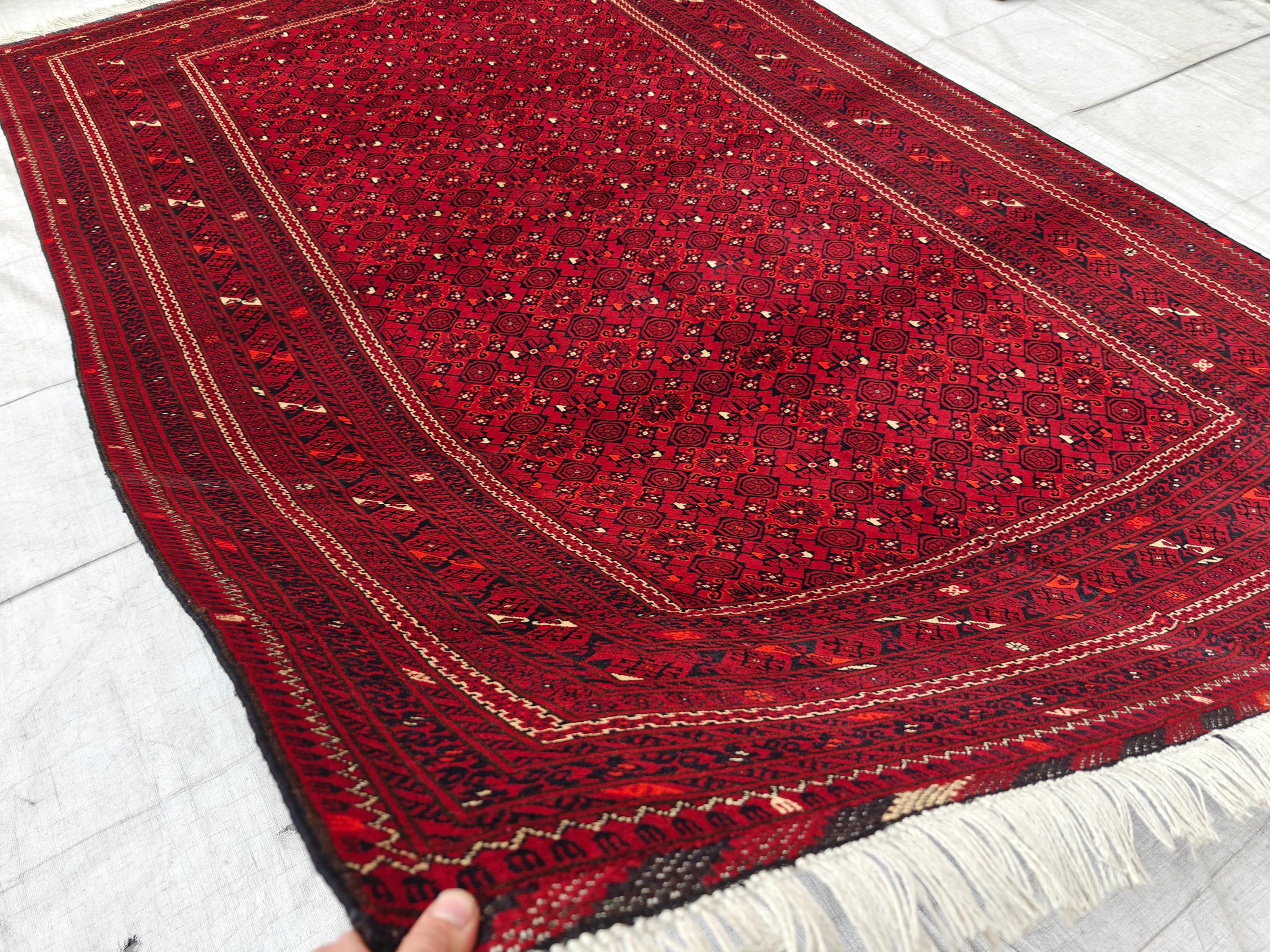 7x10 Vintage Bashiri Handmade Afghan Rug, Collectible Rug, Rugs For Living Room, Bedroom Rug, Farmhouse Rug 9.11x6.5, Medium Rug