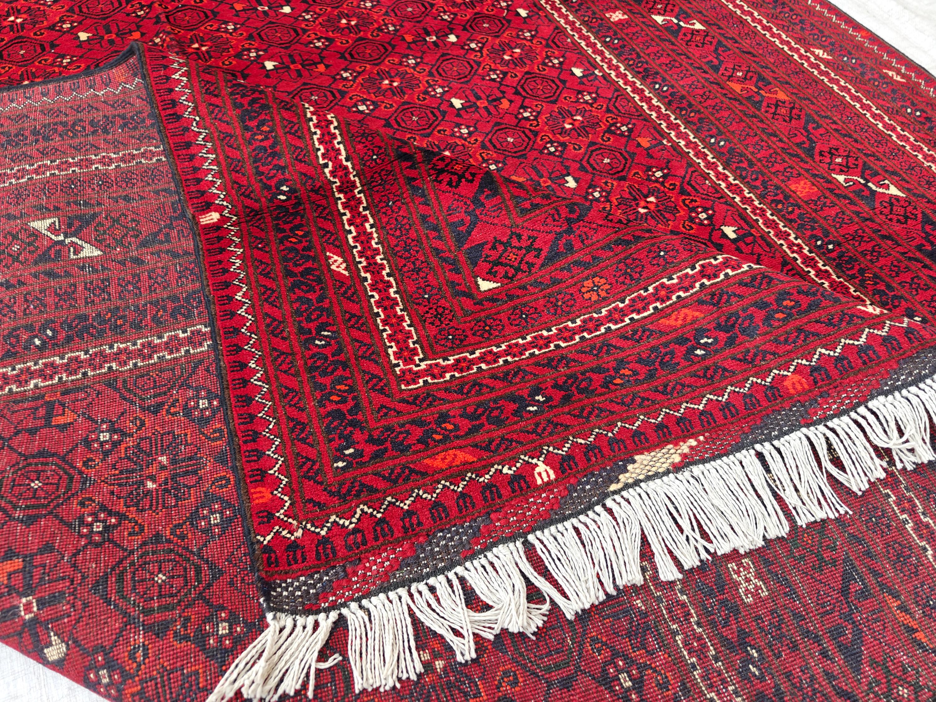 7x10 Vintage Bashiri Handmade Afghan Rug, Collectible Rug, Rugs For Living Room, Bedroom Rug, Farmhouse Rug 9.11x6.5, Medium Rug