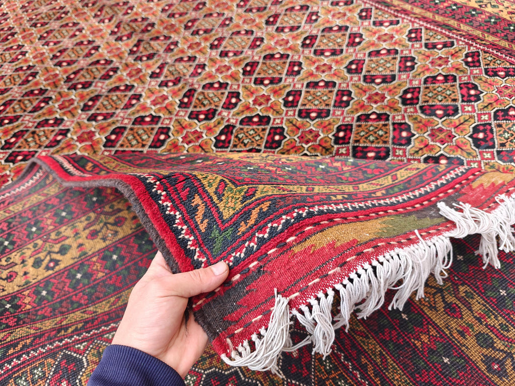 7x10 Handwoven Yousafi Afghan Rug, Boho Home Decor, Rug For Living Room, Bedroom Rug, Dining Room Rug, Rustic Decor Rug 9.11x6.8, Large Rug
