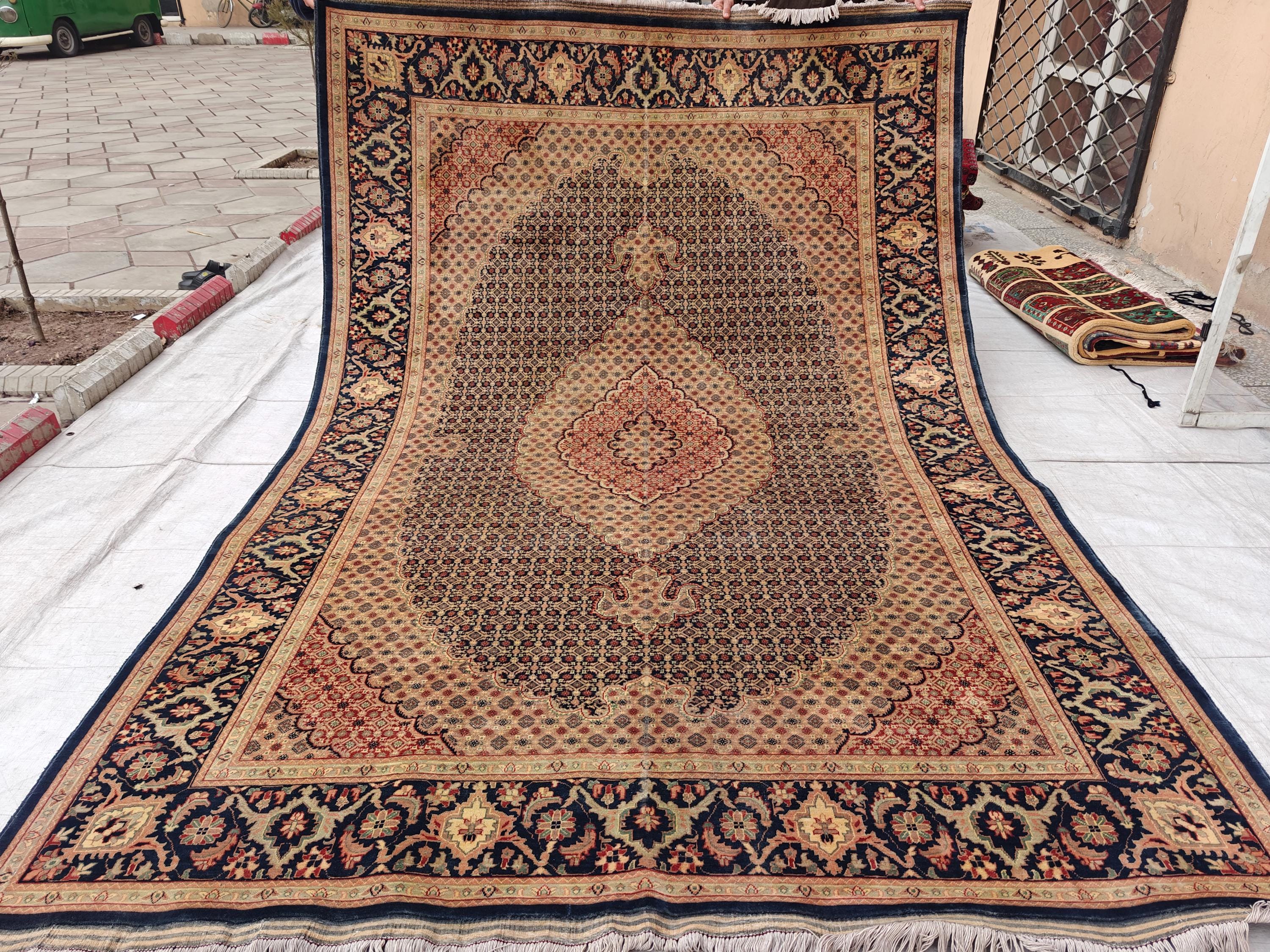 7x10 Collectible Vintage Tabriz Persian Style Rug, Boho Home Decor, Rug For Living Room, Bedroom Rug, Dining Room Rug 9.10x6.10, Medium Rug