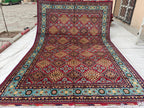7x11 Handwoven Afghan Yousafi Tribal Rug,Colorful Area Rug, Rug For Living Room, Bedroom Rug, Kitchen n dining room Rug 10.5x7.1, Large Rug