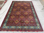 7x11 Handwoven Afghan Yousafi Tribal Rug,Colorful Area Rug, Rug For Living Room, Bedroom Rug, Kitchen n dining room Rug 10.5x7.1, Large Rug