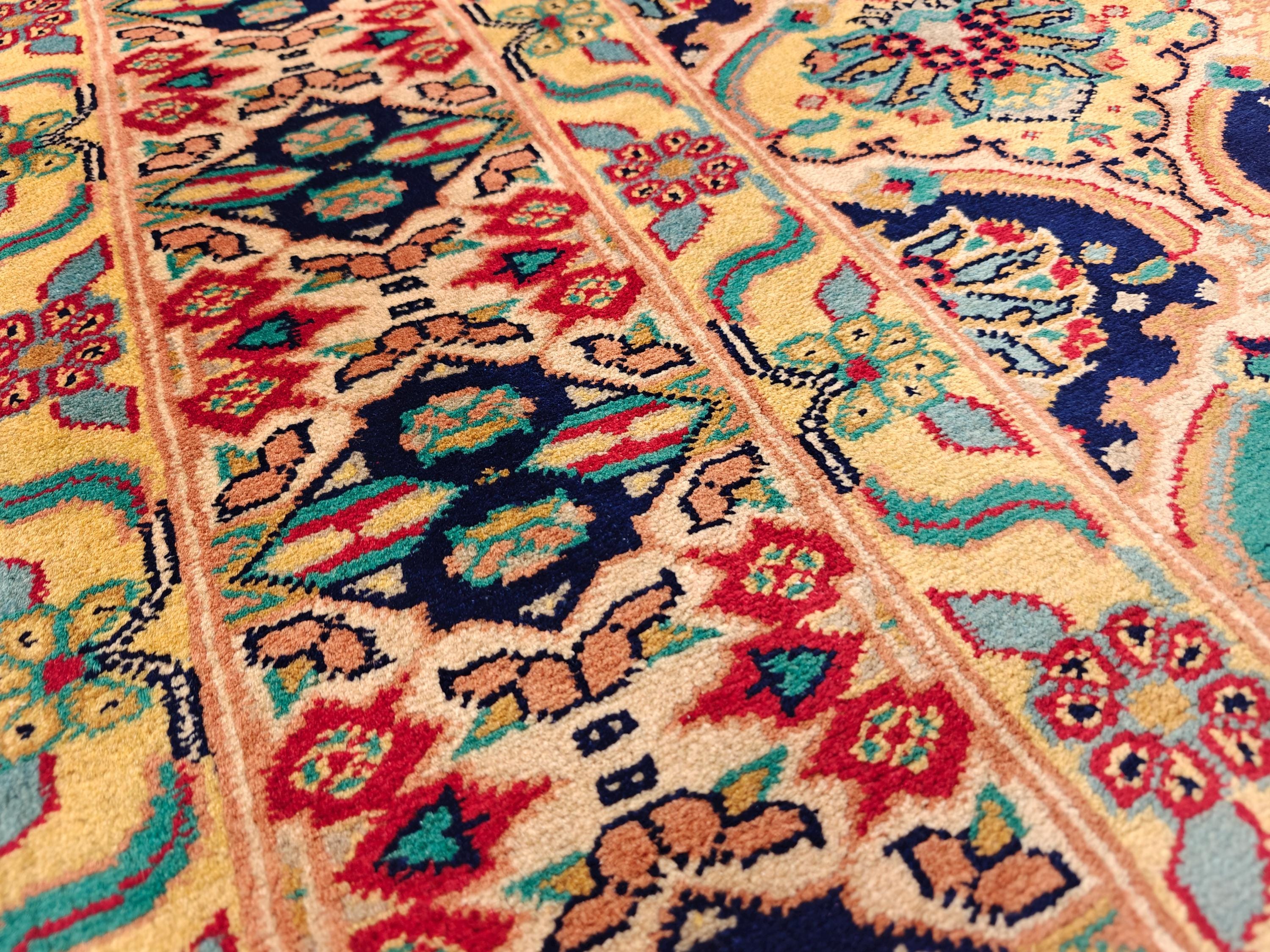 7x9 Beige and Yellow Kashi Afghan Handmade Rug, Boho Home Decor, Vintage Style Rug, Rugs For Living Room, Bedroom Rug 9.4x6.9 Medium Rug