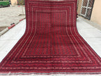 7x10 Beautiful Red Mawrai Gul Afghan Rug, Rugs For Living Room, Vintage Home Style, Bedroom Rugs, Dining Room Rugs -One of a Kind Medium Rug