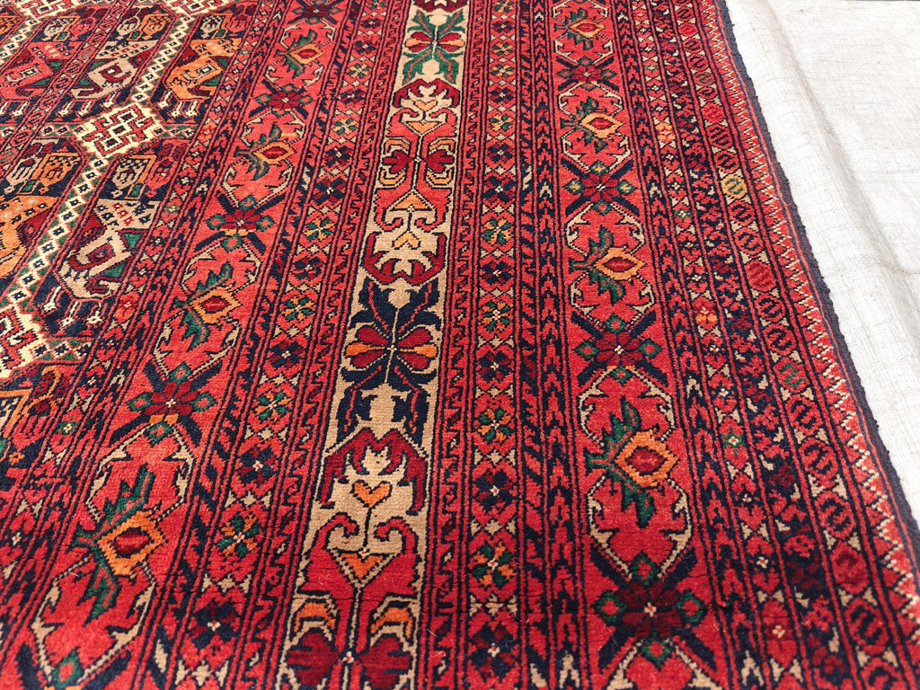 7x10 Stunning Beljik Ala Bakhmal Afghan Handmade Rug, Rug For Living Room, Bedroom Rug, Office and Dining Room Rug, Medium Rug