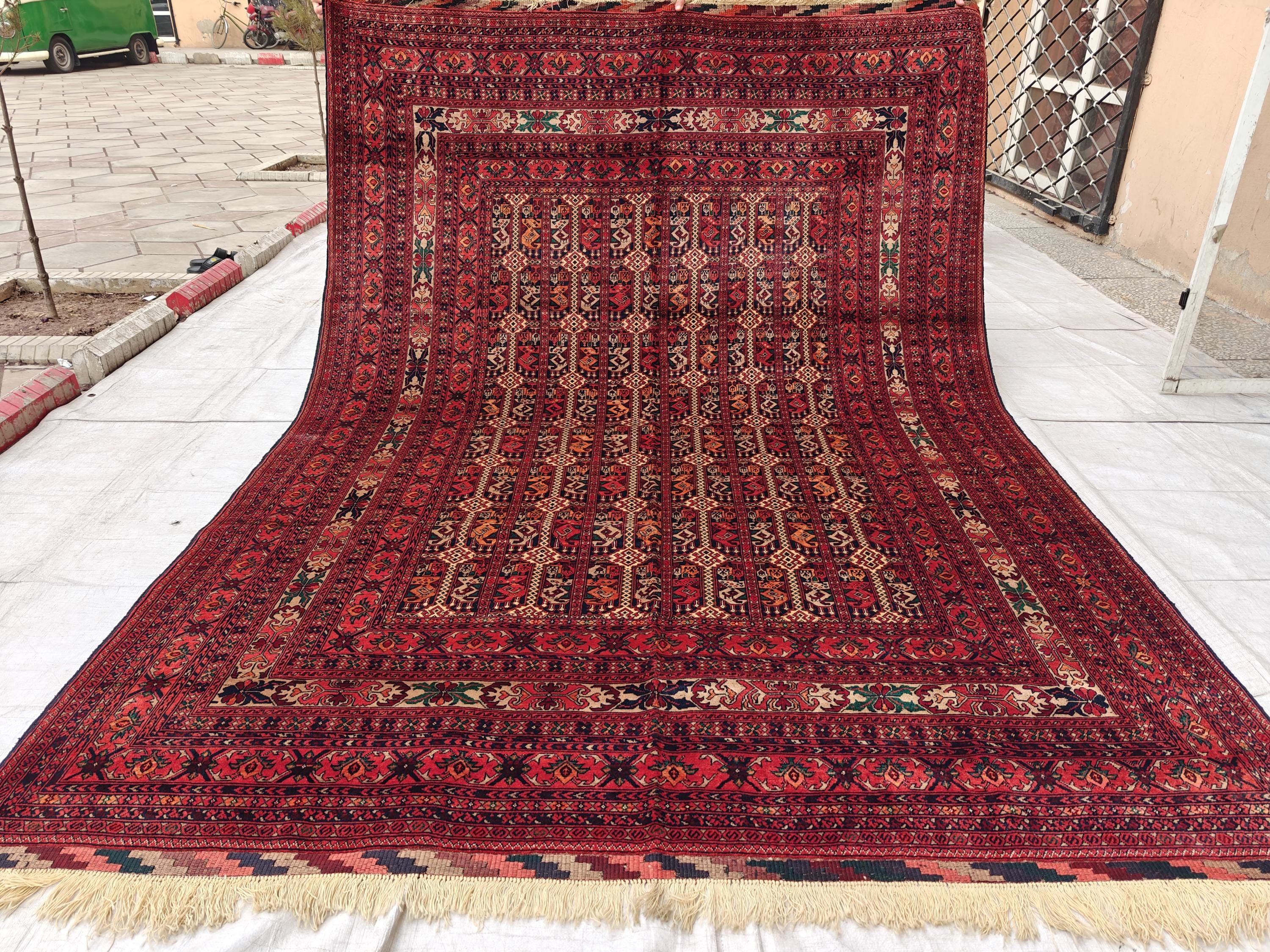 7x10 Stunning Beljik Ala Bakhmal Afghan Handmade Rug, Rug For Living Room, Bedroom Rug, Office and Dining Room Rug, Medium Rug