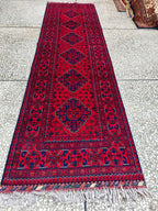 3x10 Beautiful Bukhara Afghan Handmade Runner Rug, Vintage Style Rug, Hallway Runner, Entryway Rug, Long Narrow Rug, Door Rug 9.8x2.6 Ft