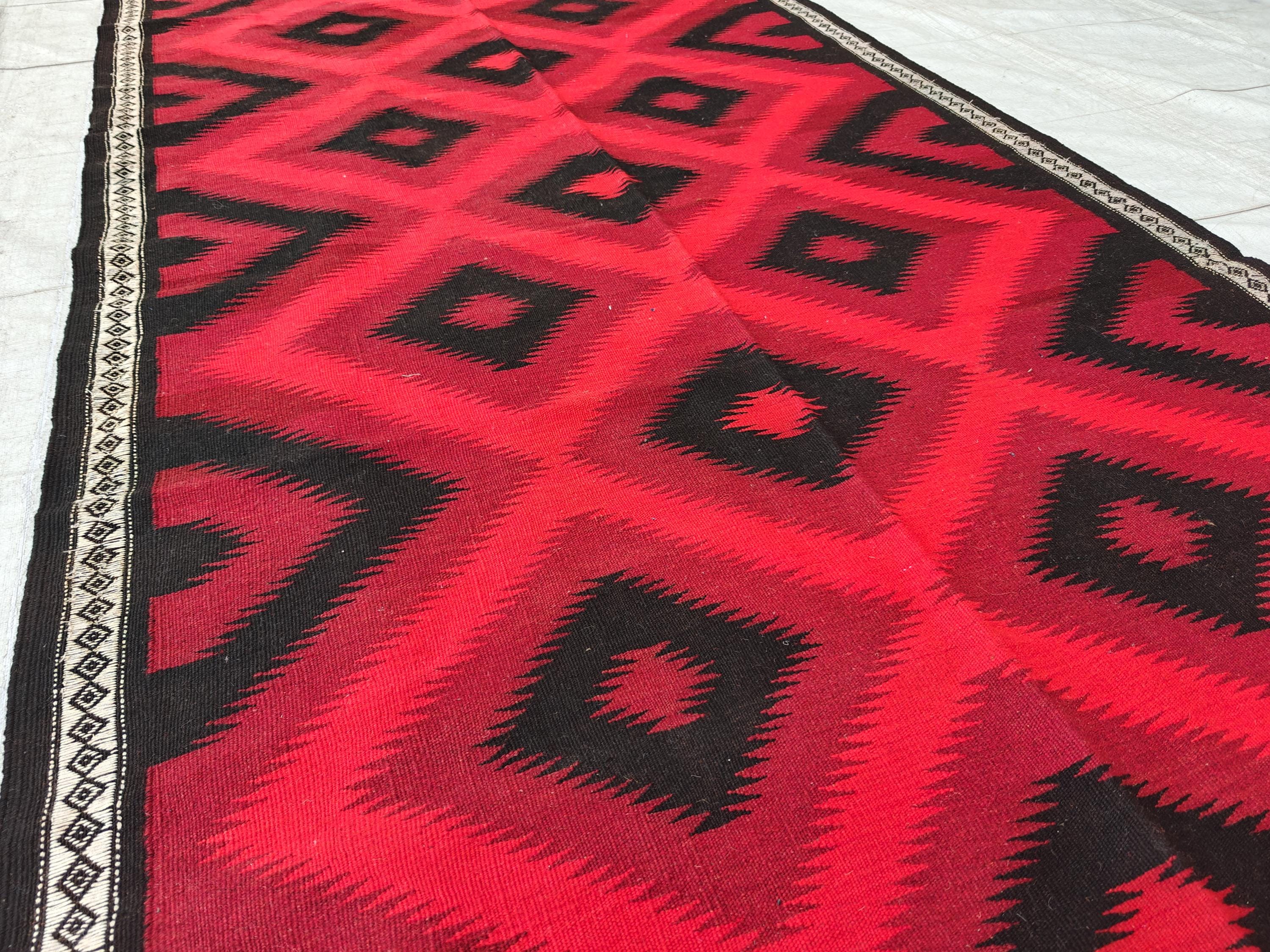 4x19 Large Handwoven Vintage Kilim Rug | Authentic Afghan Wool Carpet | Boho Chic Decor, Hallway Runner, Entryway Rug, Long Narrow Rug