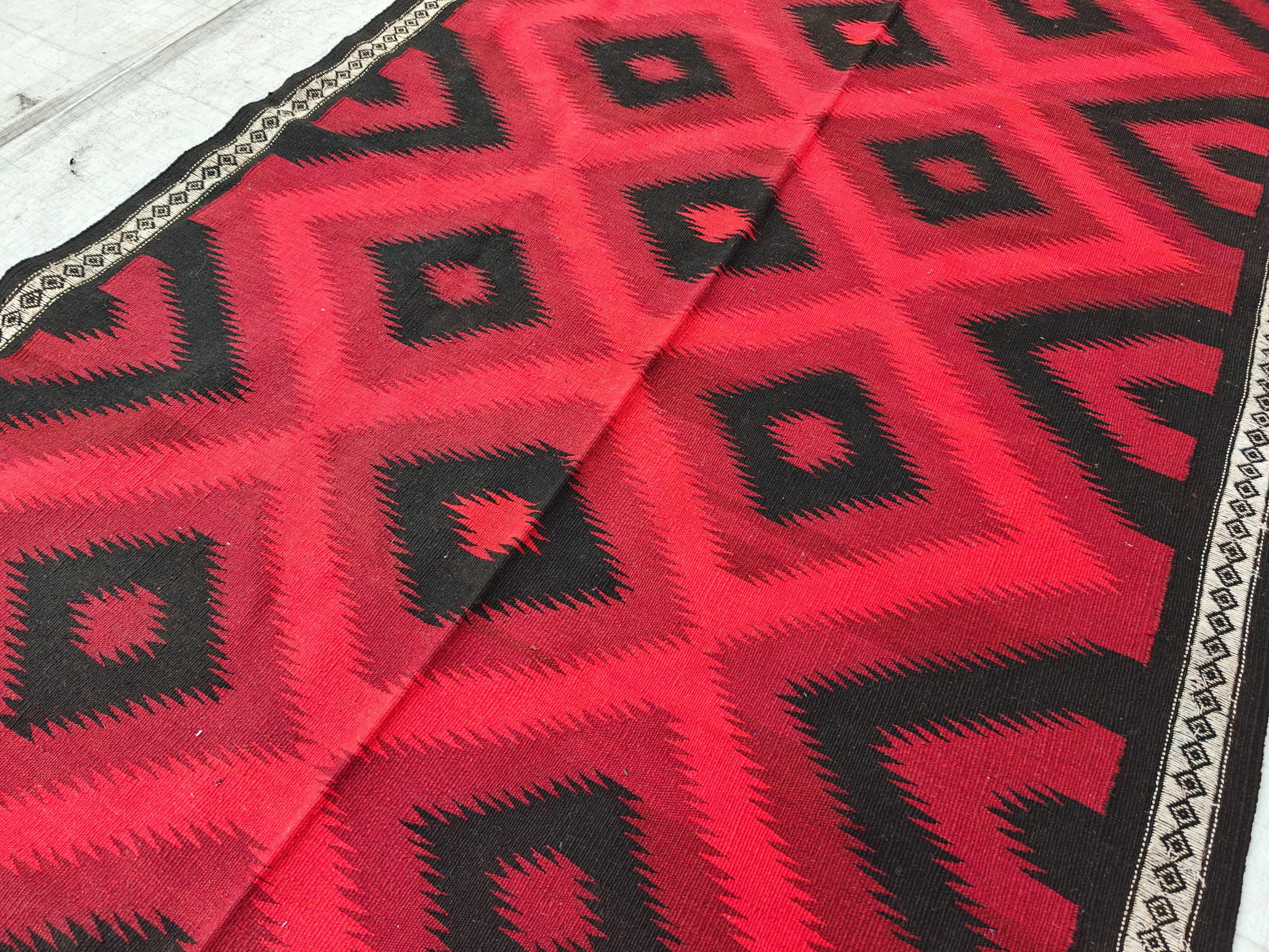4x19 Large Handwoven Vintage Kilim Rug | Authentic Afghan Wool Carpet | Boho Chic Decor, Hallway Runner, Entryway Rug, Long Narrow Rug
