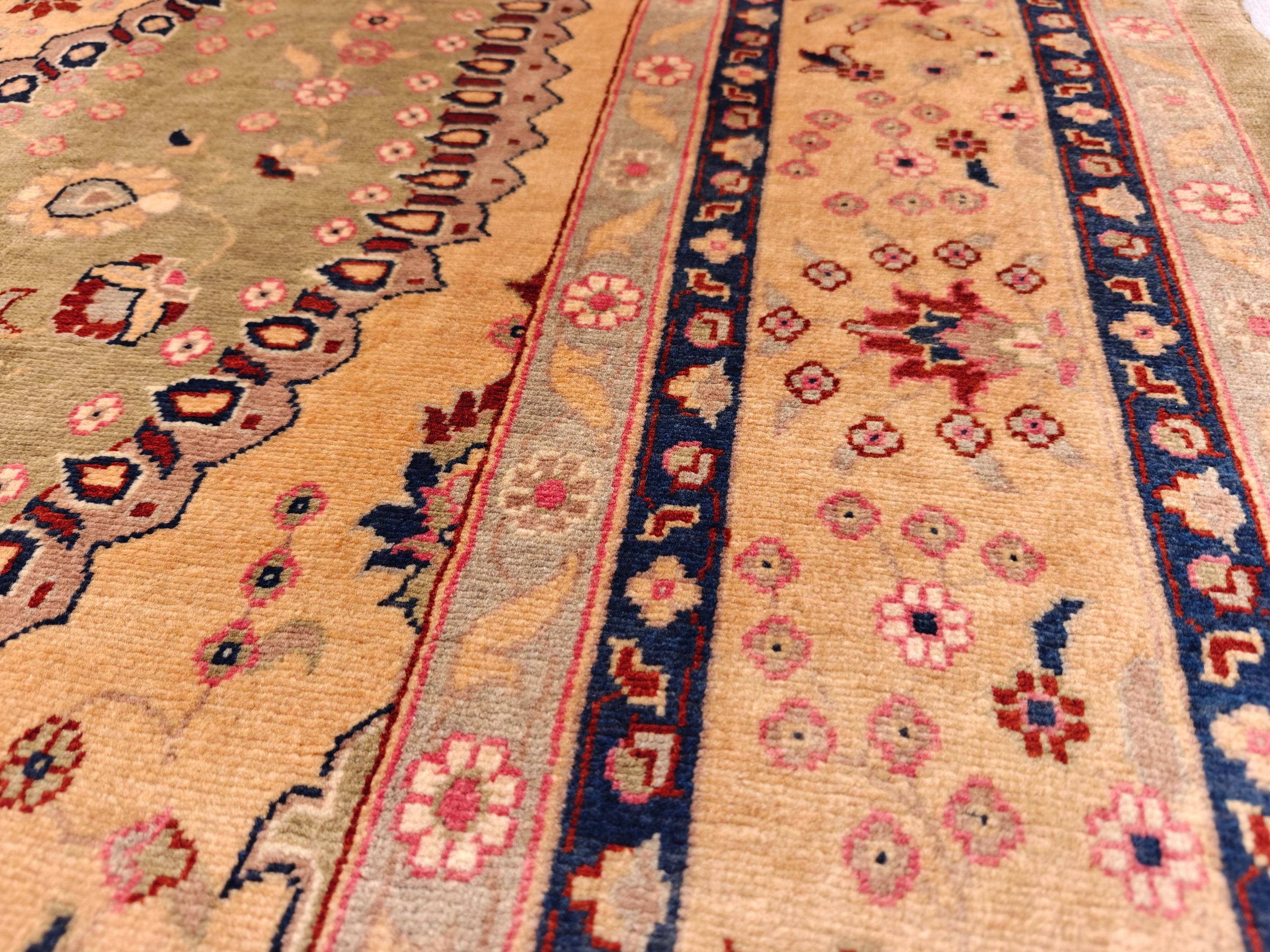 5x7 Antique Beljik Tabriz Handmade Rug, Rugs For Living Room, Bedroom Rug, Office Rug, Vintage Style Home Decor 6.9x5.1 Ft, Medium Size Rug
