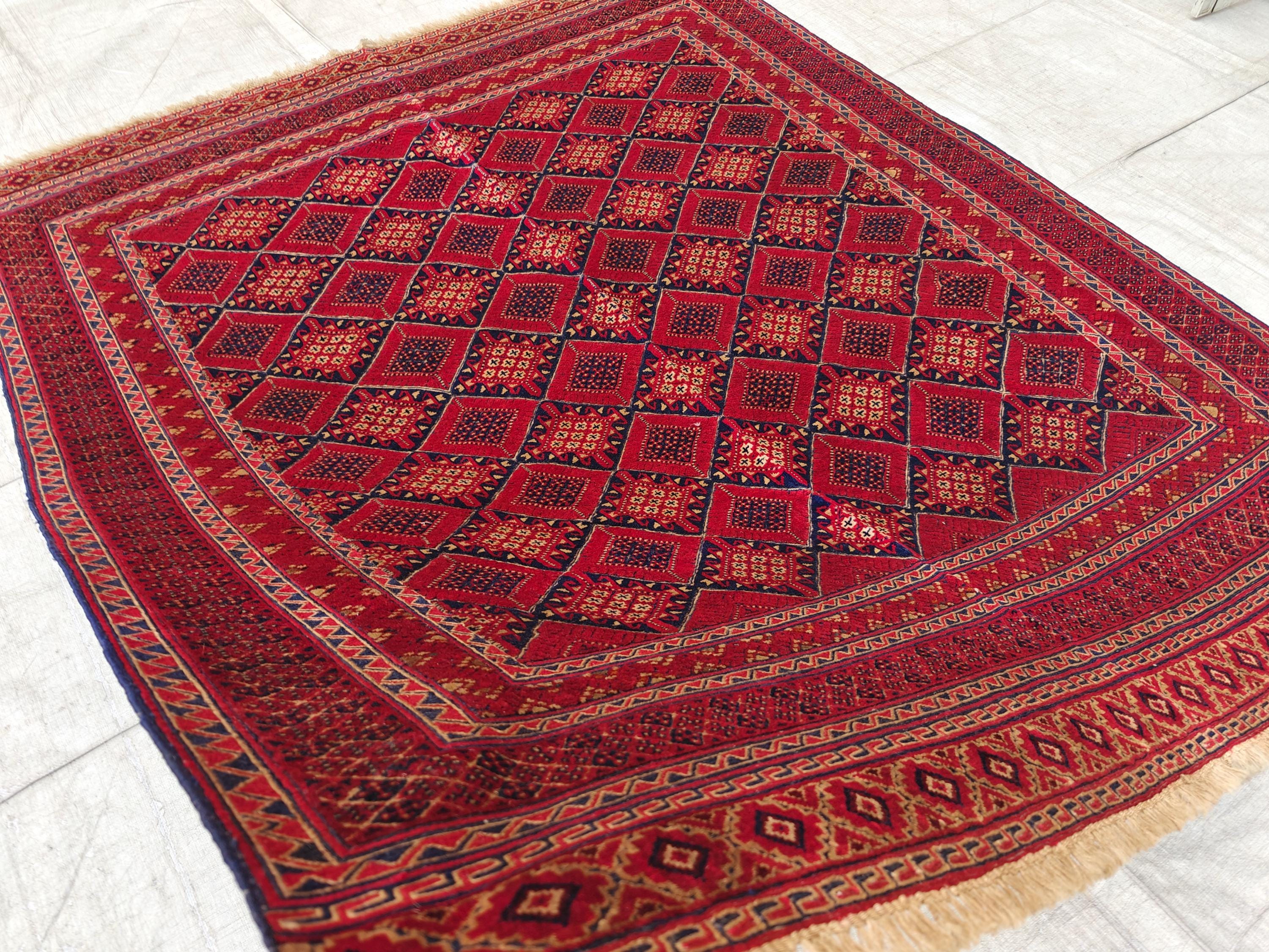 5.1x5.11 Collectible Rug Vintage Mashwari Afghan Handmade Rug, Rugs For Living Room, Bedroom Rug, Vintage Style Rug, Medium Size Rug