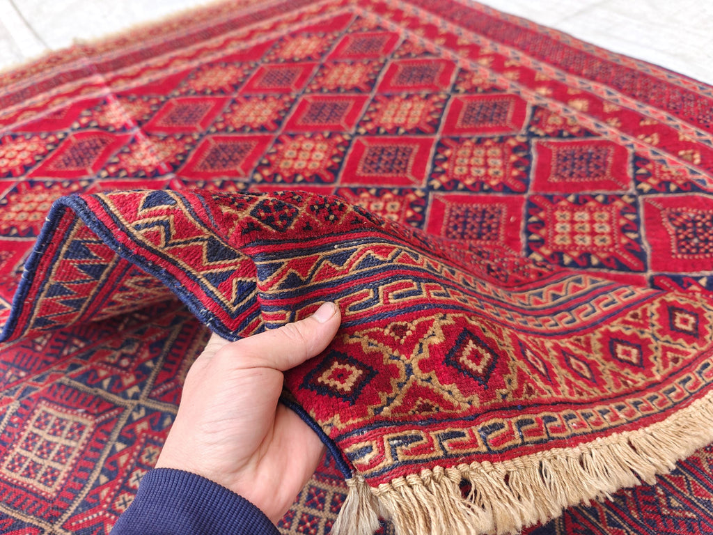 5.1x5.11 Collectible Rug Vintage Mashwari Afghan Handmade Rug, Rugs For Living Room, Bedroom Rug, Vintage Style Rug, Medium Size Rug
